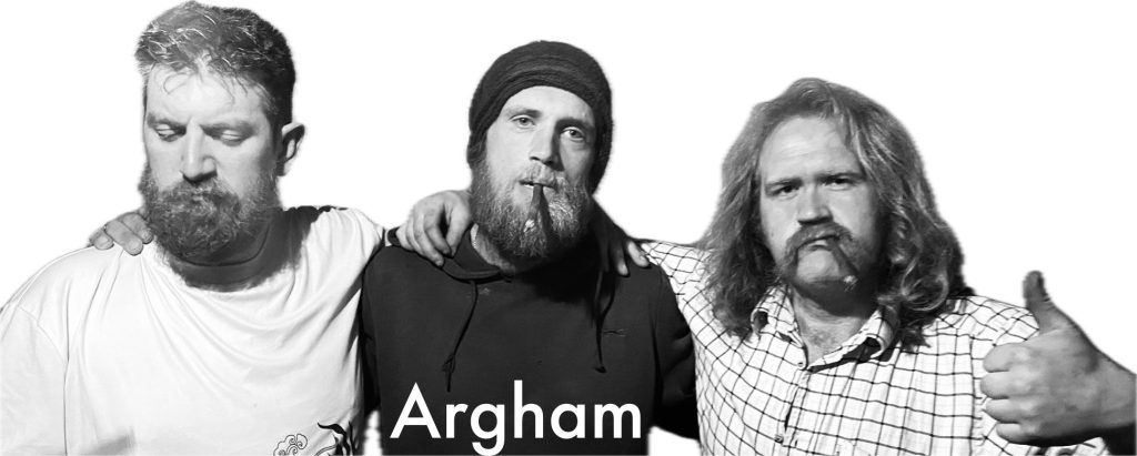 The three members of Argham beard friendly band